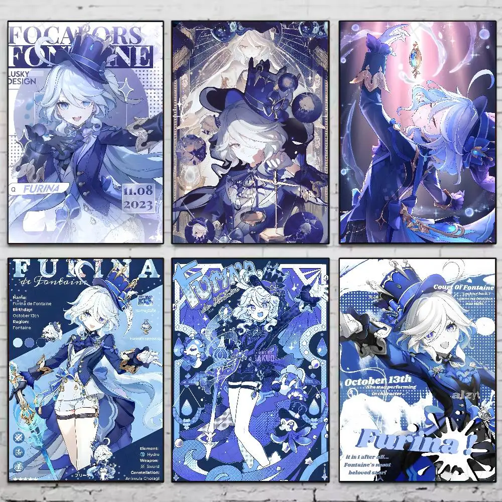 

Video Game Furina G-Genshin Impact High-Quality Posters Aesthetic Wall Painting Stickers For Dormitory And Living Room Decor
