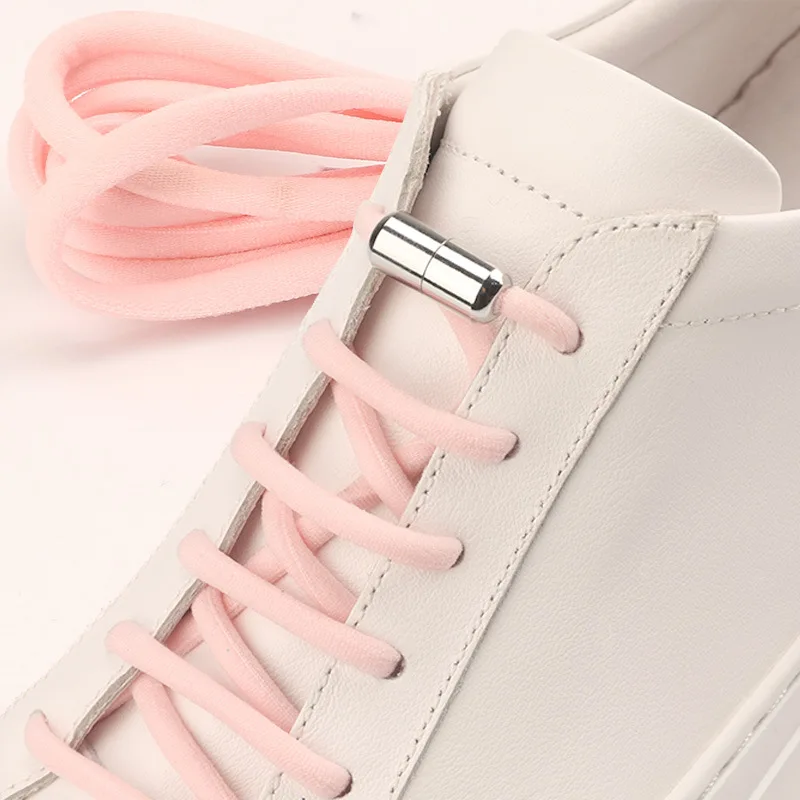 ไม่มี Tie Shoelaces รองเท้าลำลองรองเท้า Laces สำหรับเด็กและผู้ใหญ่รองเท้าผ้าใบเชือกผูกรองเท้า Quick ขี้เกียจโลหะ Lock Laces รองเท้า