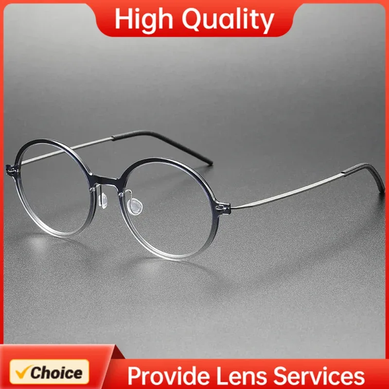 

Круглые очки в стиле LINDBERG, очки lentes graduados, Дания, 6523, модные очки высокого качества, оправа для мужчин и женщин, винтажная