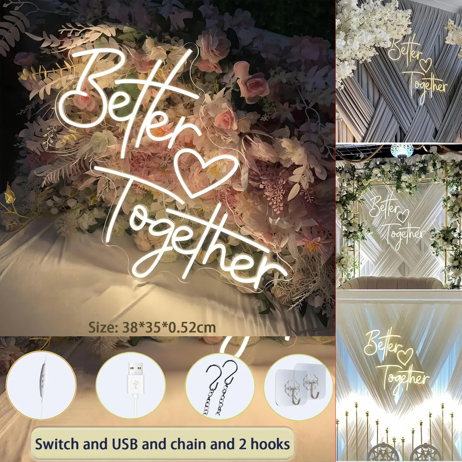 

Неоновая вывеска с английскими буквами и регулируемой яркостью, светодиодная подсветка в тематике ресторана для стены, спальни пары, вечеринки в честь годовщины