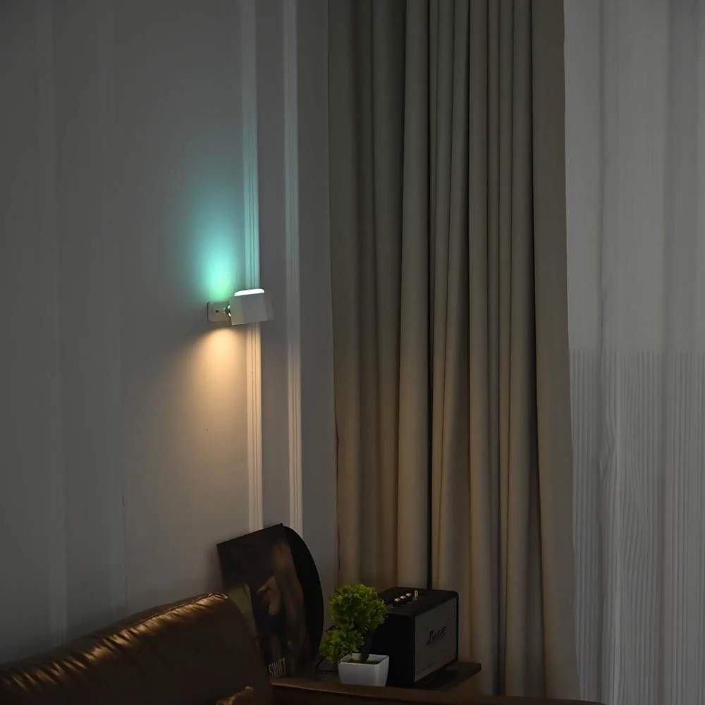 أضواء الجدار القابلة لإعادة الشحن، مصباح LED، بطارية 2000 مللي أمبير في الساعة لأعلى ولأسفل، مصباح جداري داخلي