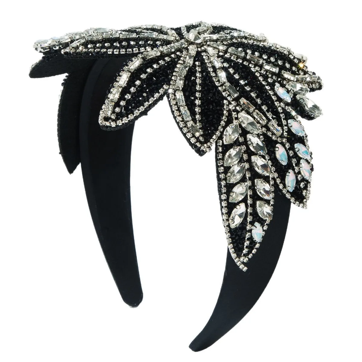 High Skull Top Ball Rhinestone Hair Accessory Elegant Wide-Edge Floral Mini Fragrance Style Luxurious And Beautiful Headband 579
