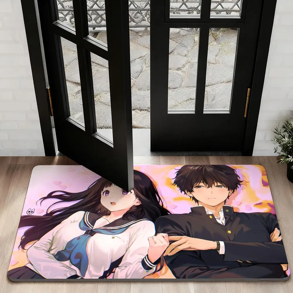 

H-Hyoukas sexy Eru Chitanda Floor Mat Diatom Bath Mat Absorbent Quick Dry Non-Slip TPR Backing Soft Plush Draining Rugs