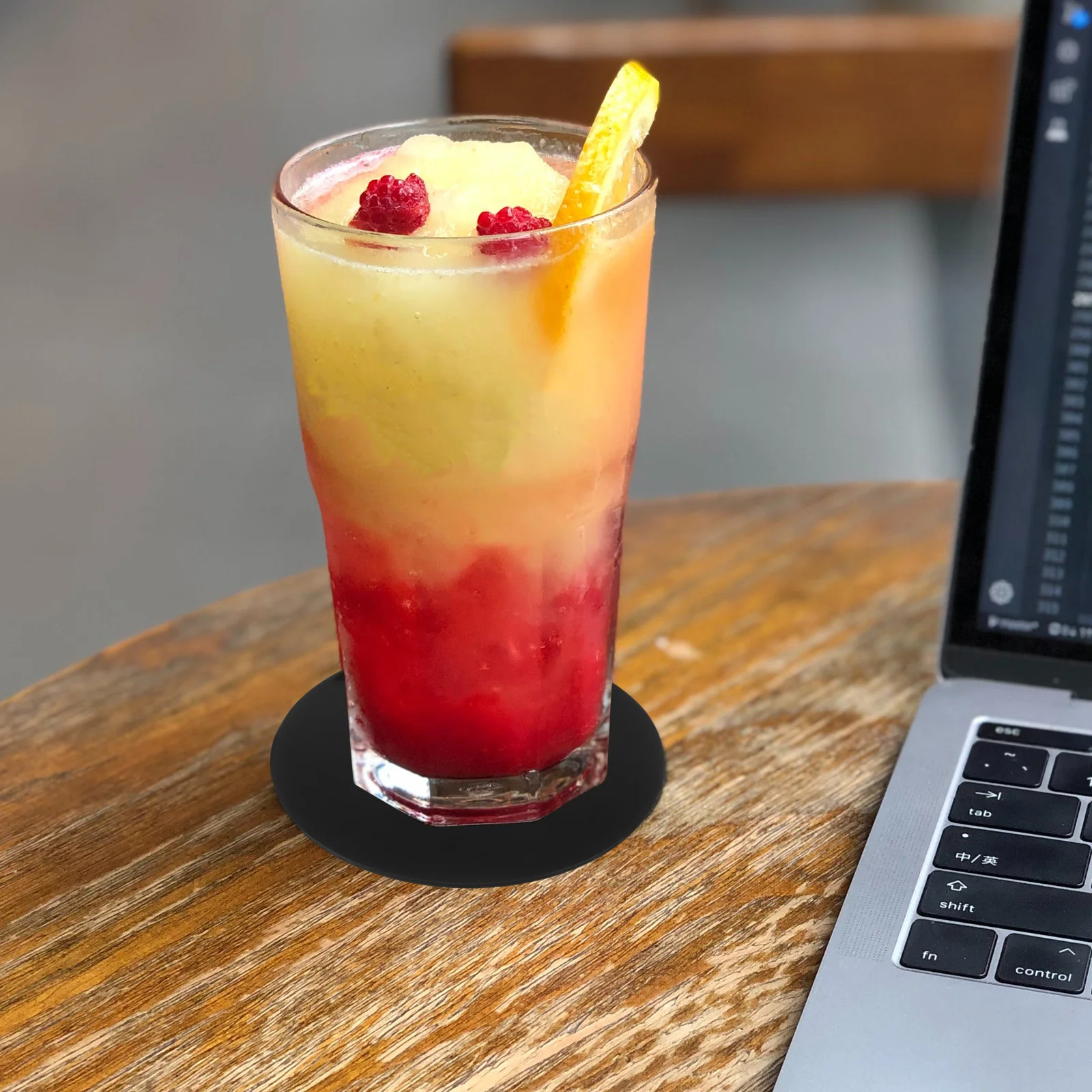 

5Pcs Silicone Drink Coasters Heat Resistant Nonslip Safe Cup Mat for Table Mug Glass Placemat Black Bottle Pad