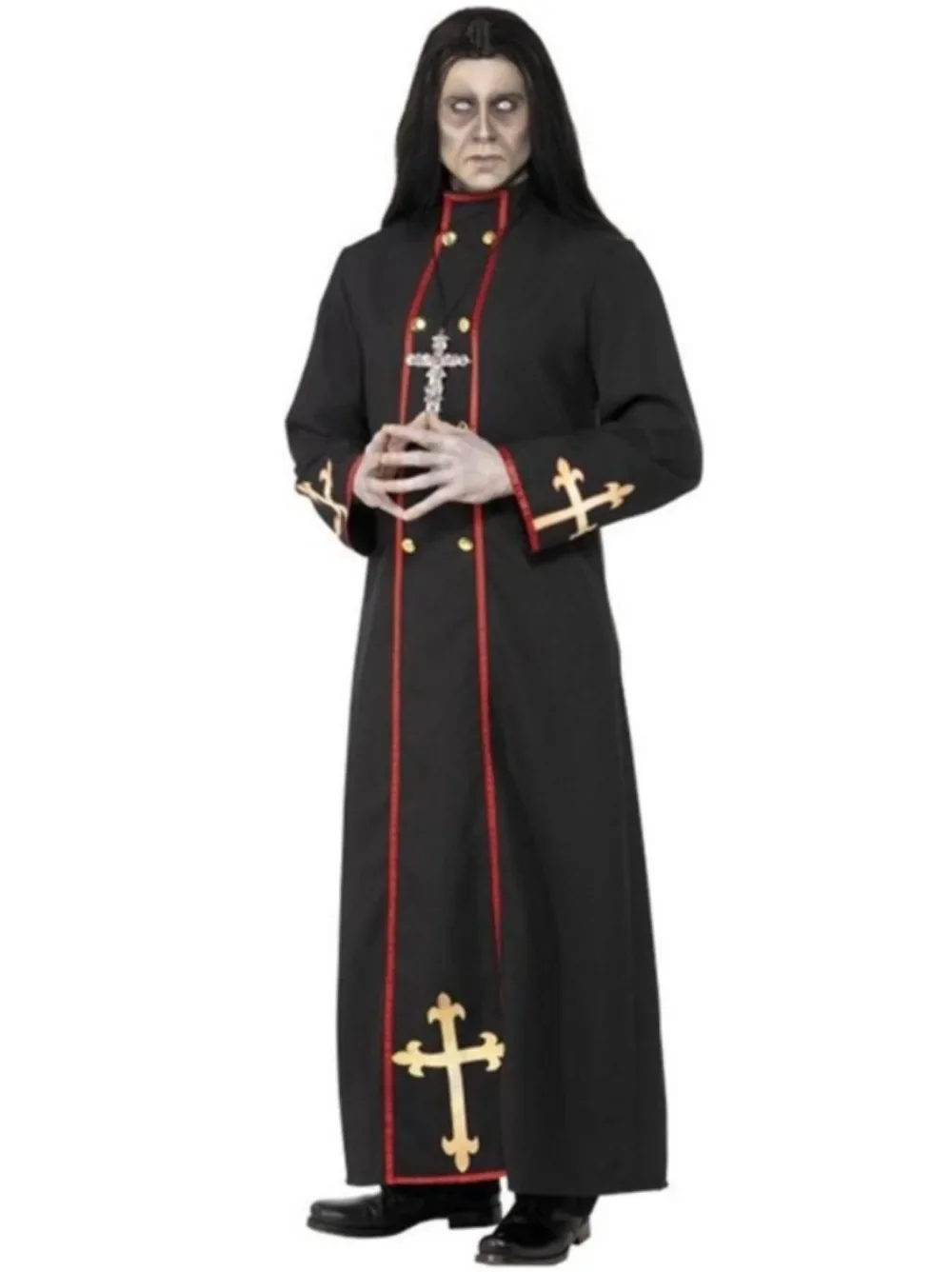 

Adult men's clothing cosplay priest robe medieval Renaissance cosplay costumes Halloween Carnival Outfit Long Short Solid High