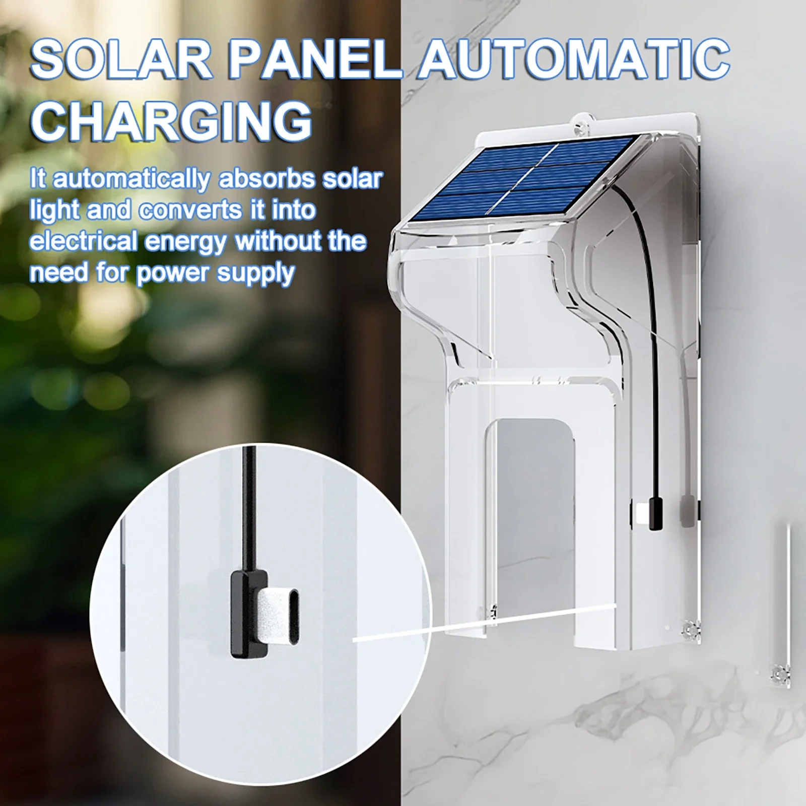 Outdoor Wireless Doorbell with Solar Cover Camera Mobile App Wireless Wifi Remote Control Home Surveillance Video Intercom