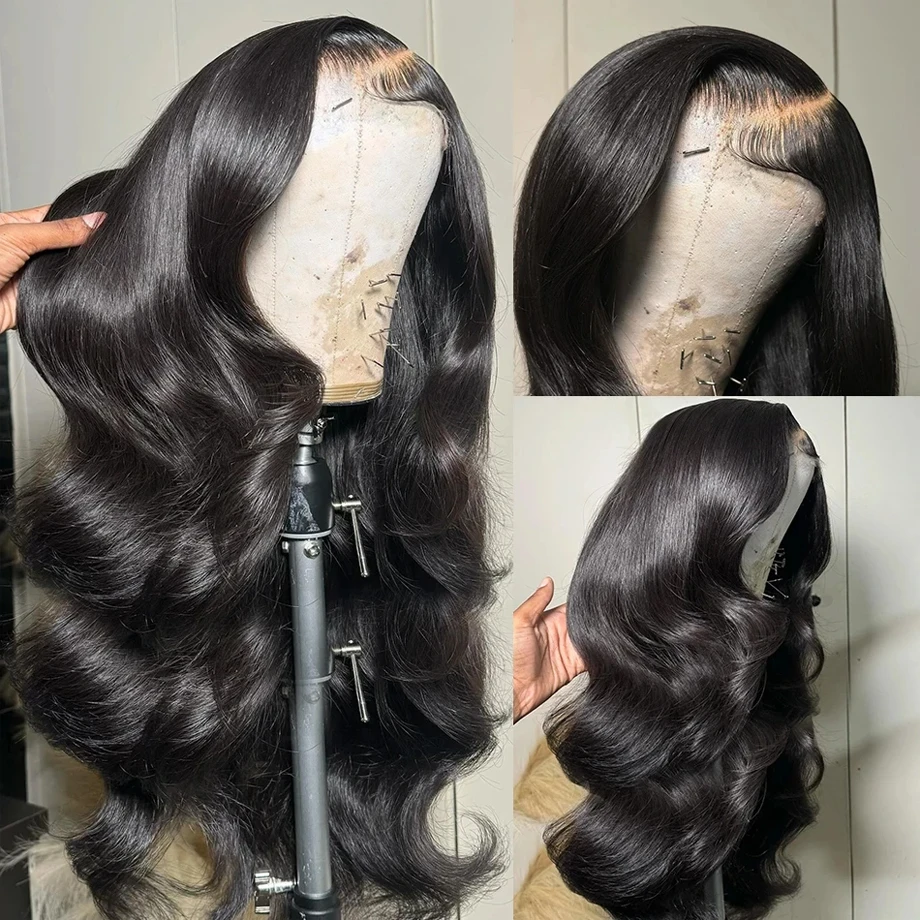 180 Density HD Transparent 13x6 Body Wave Lace Frontal Wigs Human Hair 28 30 36 Inch 13x4 Lace Front Wig Brazilian Natural Black