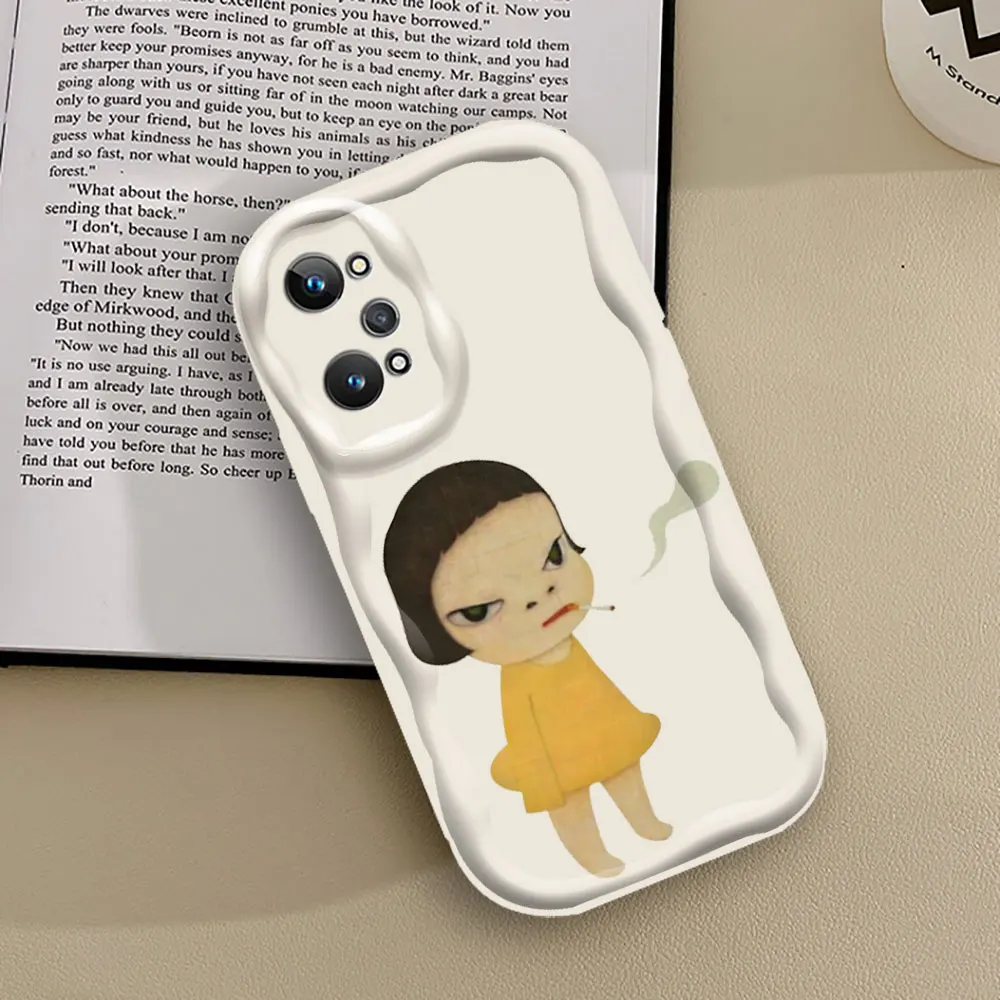 Yoshitomo Nara Art Illustration Phone Case For Redmi Note 13 12 12S 11 10 9 8 Pro Plus 13C 12C 10C 9C 11T 11S 10T 3D Wave Cover