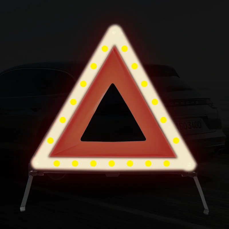 Car Tripod Warning Sign Foldable Triangle Emergency Breakdown Reflective Road Stop Sign Board Hazard SUV Van Bus Accessories