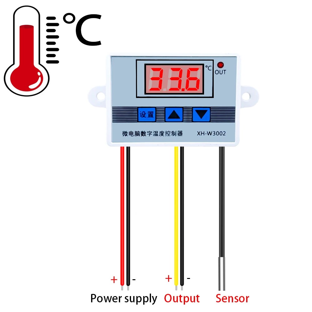 W3002 Digital Control Temperature Microcomputer Thermostat Switch Thermometer New Thermoregulator 12/24/220V