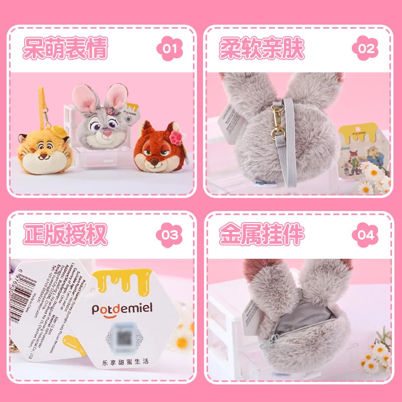 ديزني Zootopia شخصيات كرتونية لطيفة جودي نيك ضابط ليوبارد الربيع زهرة سلسلة أفخم محفظة نسائية للعملات المعدنية قلادة حقيبة الظهر قلادة