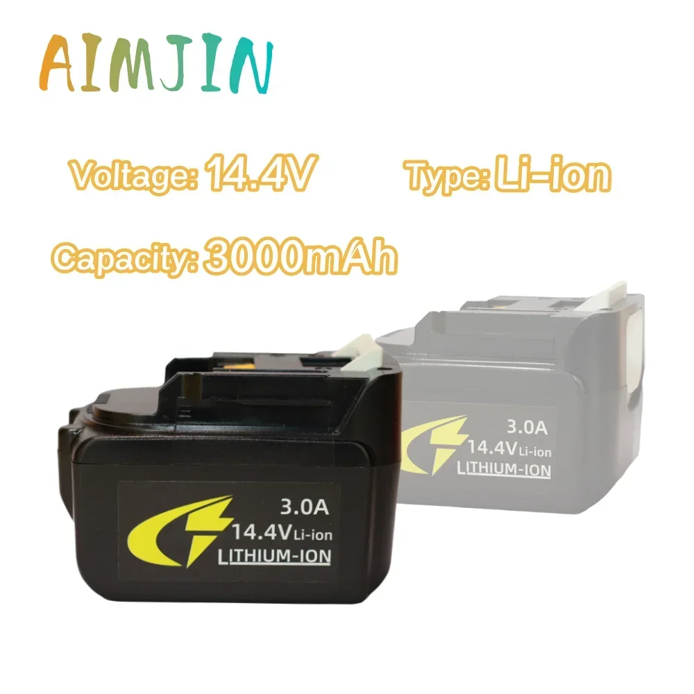 For Makita 14.4V 3000mAh Rechargeable Li-ion Battery for BL1460 BL1430 BL1415 BL1440 194066-1 BDF343 Power Tools replacement