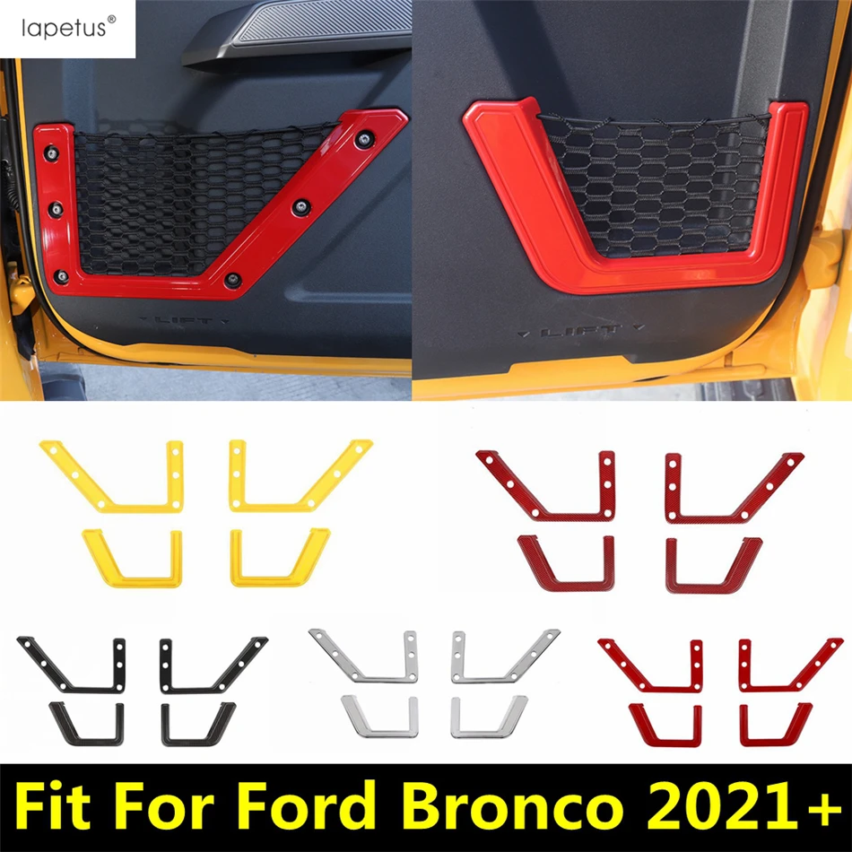 

Car Inner Door Storage Box Bag Pocket Organizer Holder Net Decorative Frame Cover Trim Accessories For Ford Bronco 2021 - 2024