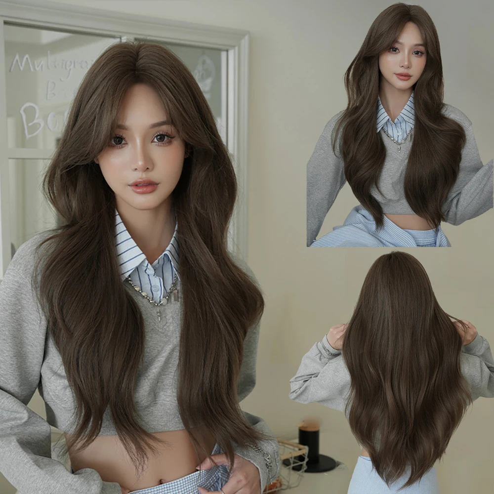 Body Wavy Long Curly Synthetic Wig Orang-Red Is A Natural, Fluffy And Heat-Resistant Wig Suitable For Women'S Daily Parties