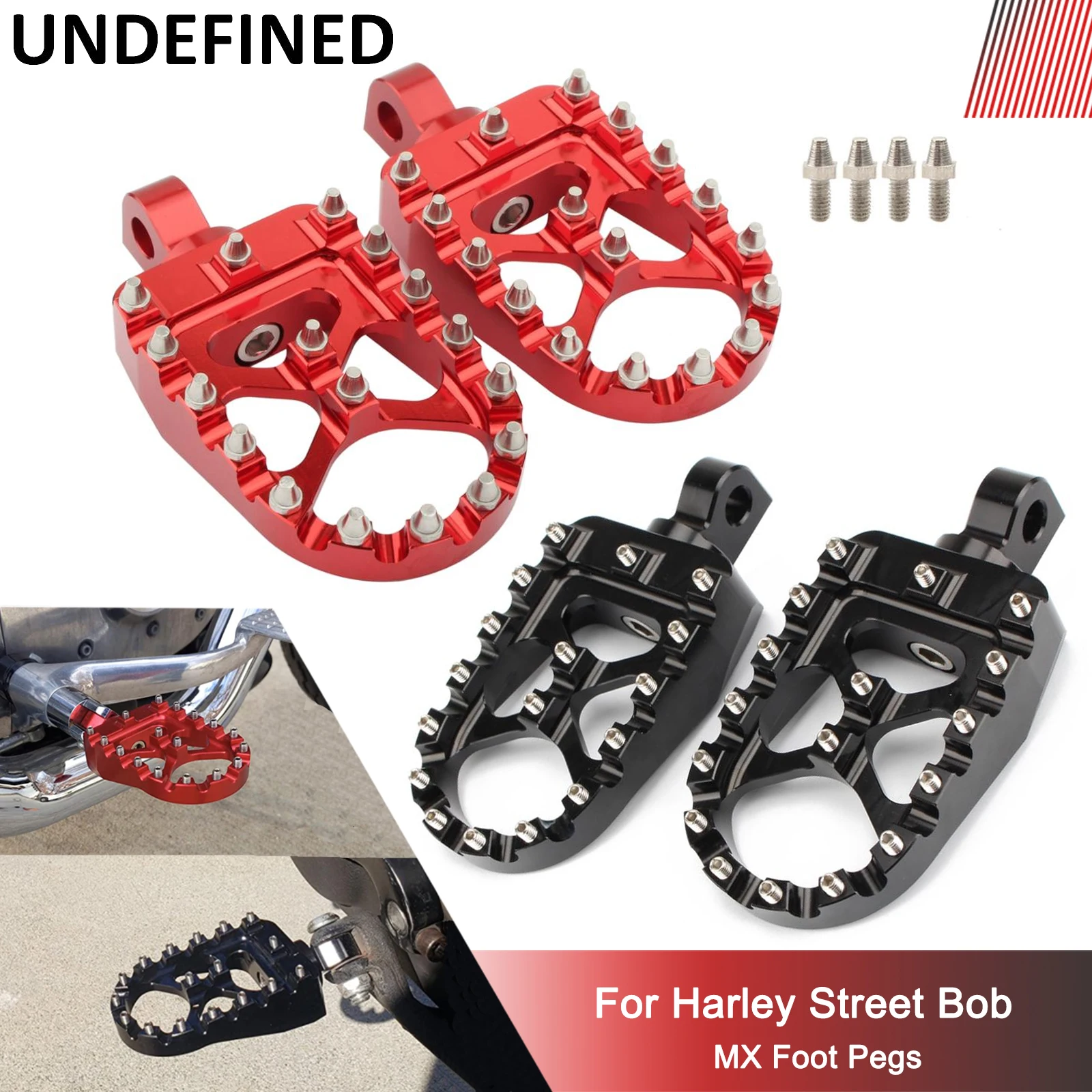 

Motorcycle Wide Foot Pegs MX Rotating Bobber Style Footrest For Harley Sportster Iron 883 XL Dyna Fatboy Wide Glide Street Bob