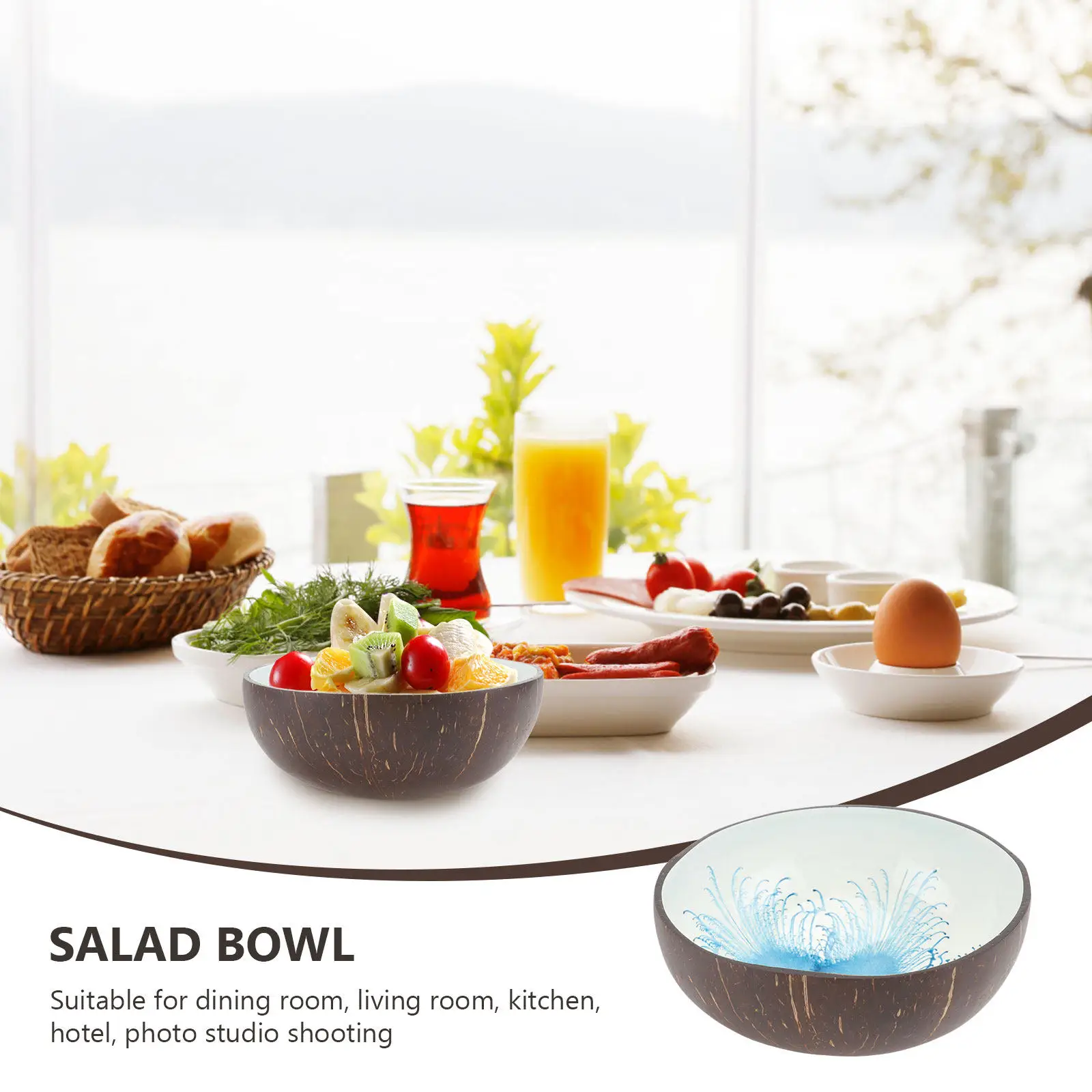 1Pcs Coconut Shell Bowl Portable Key Storage Plate Home Decoration Decorative Nut Candy Holder Coconut Shell Bowl