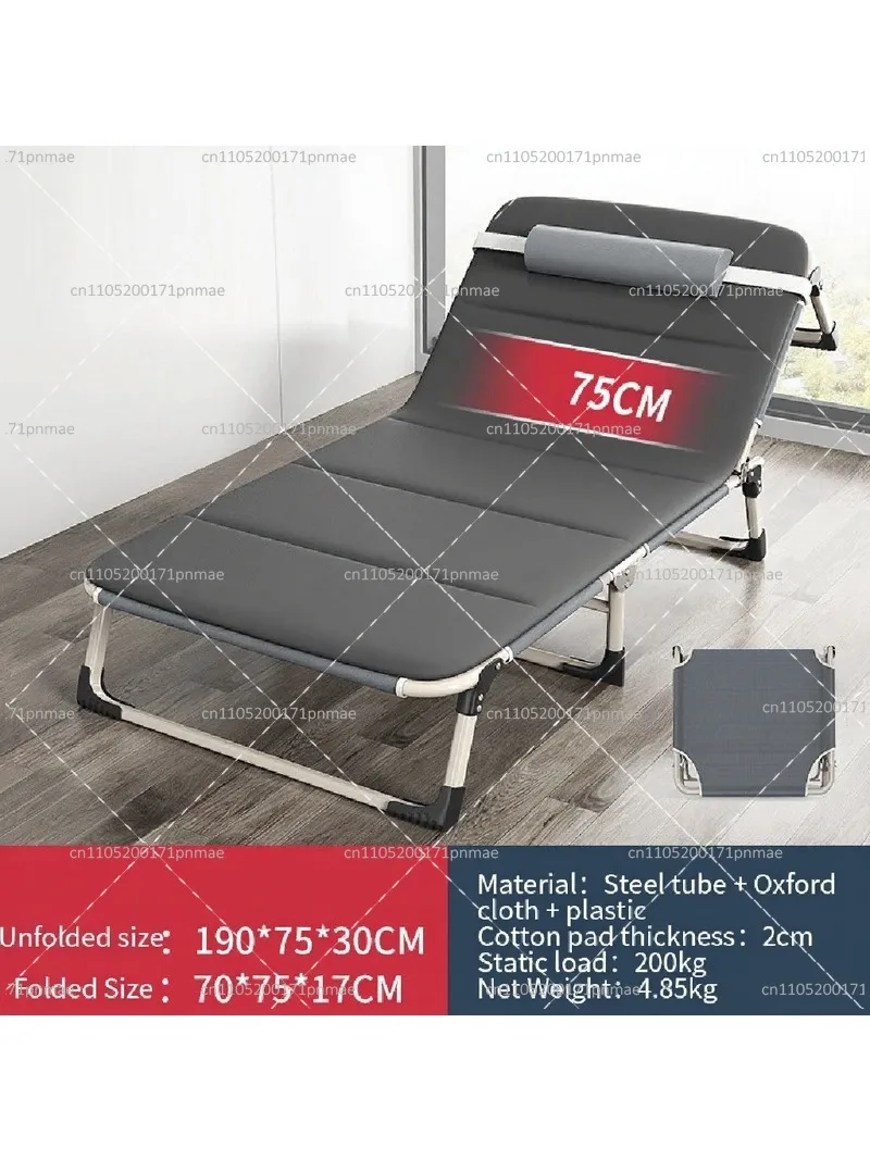 Metal Folding Single Bed Modern Office Portable Bed Adjustable Chair Mattress for Camping Outdoor view 5