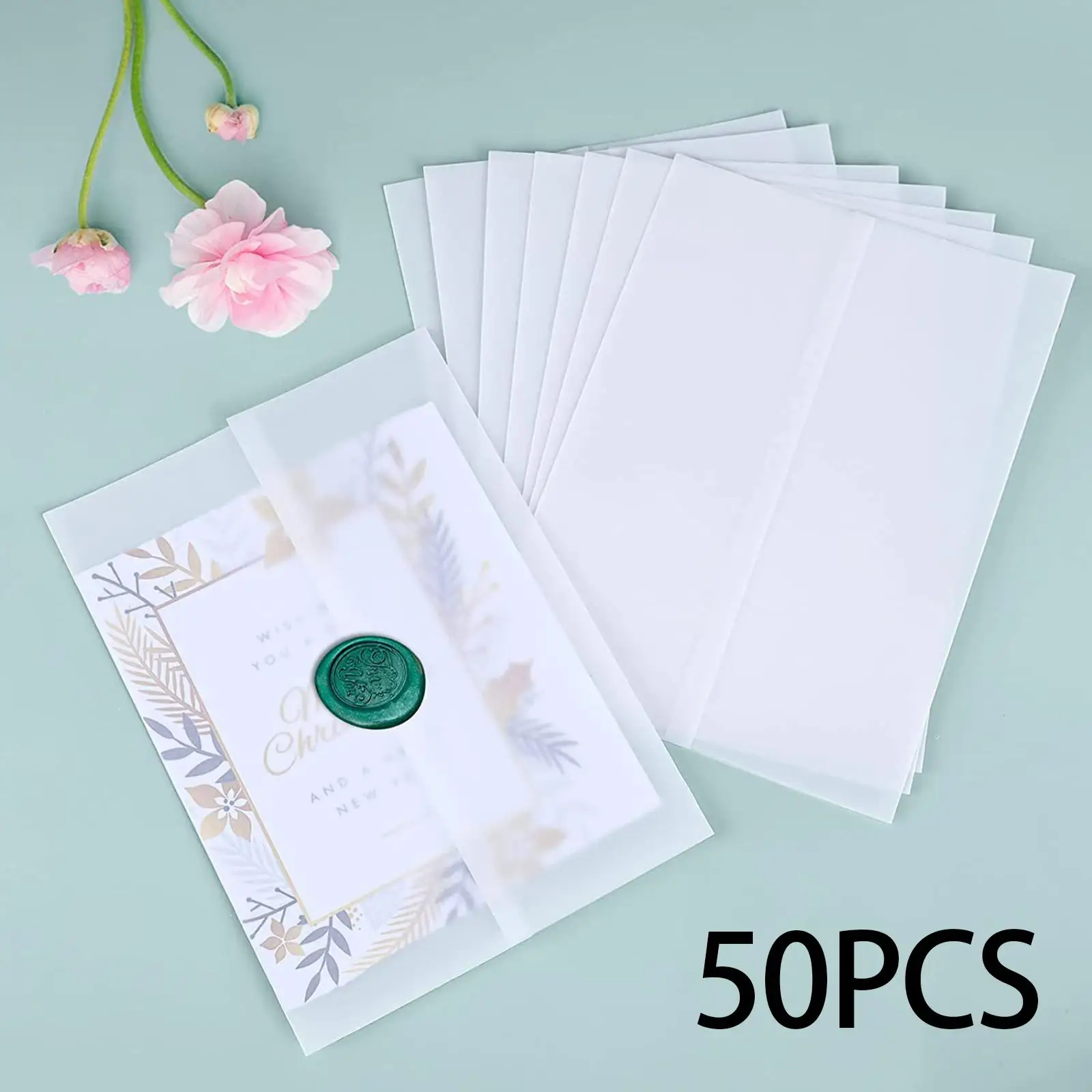 

50x Wedding Invitations Wrap Multipurpose Printable DIY Folded Invitations