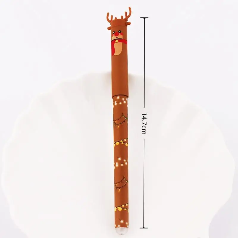 4Pcs Christmas Erasable Gel Pen Set with Cute Holiday Designs, Student Gift & Stocking Stuffer