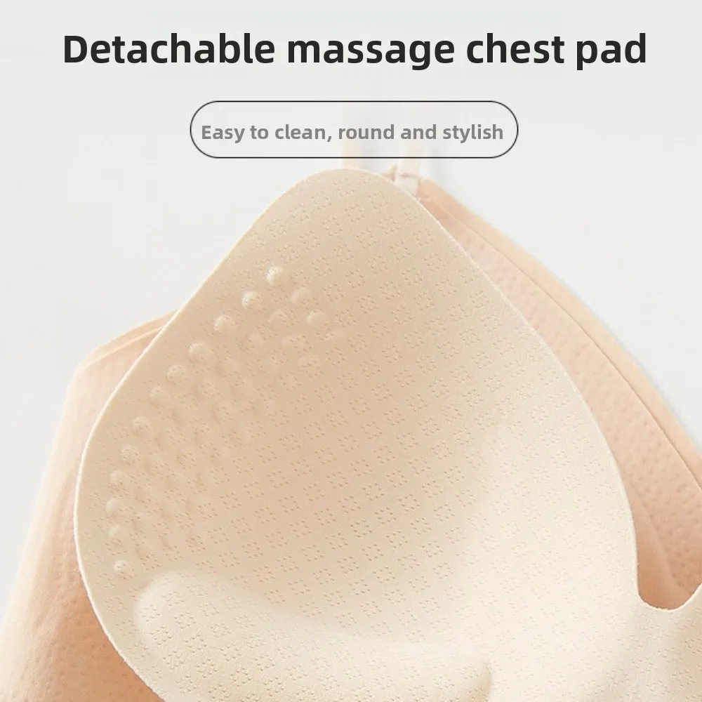 Breathable with Chest Cushion Bra Ice Silk Camisole Solid Color Non Trace Ice Silk Corset Slim Fit Sleeveless Crop Tops Travel