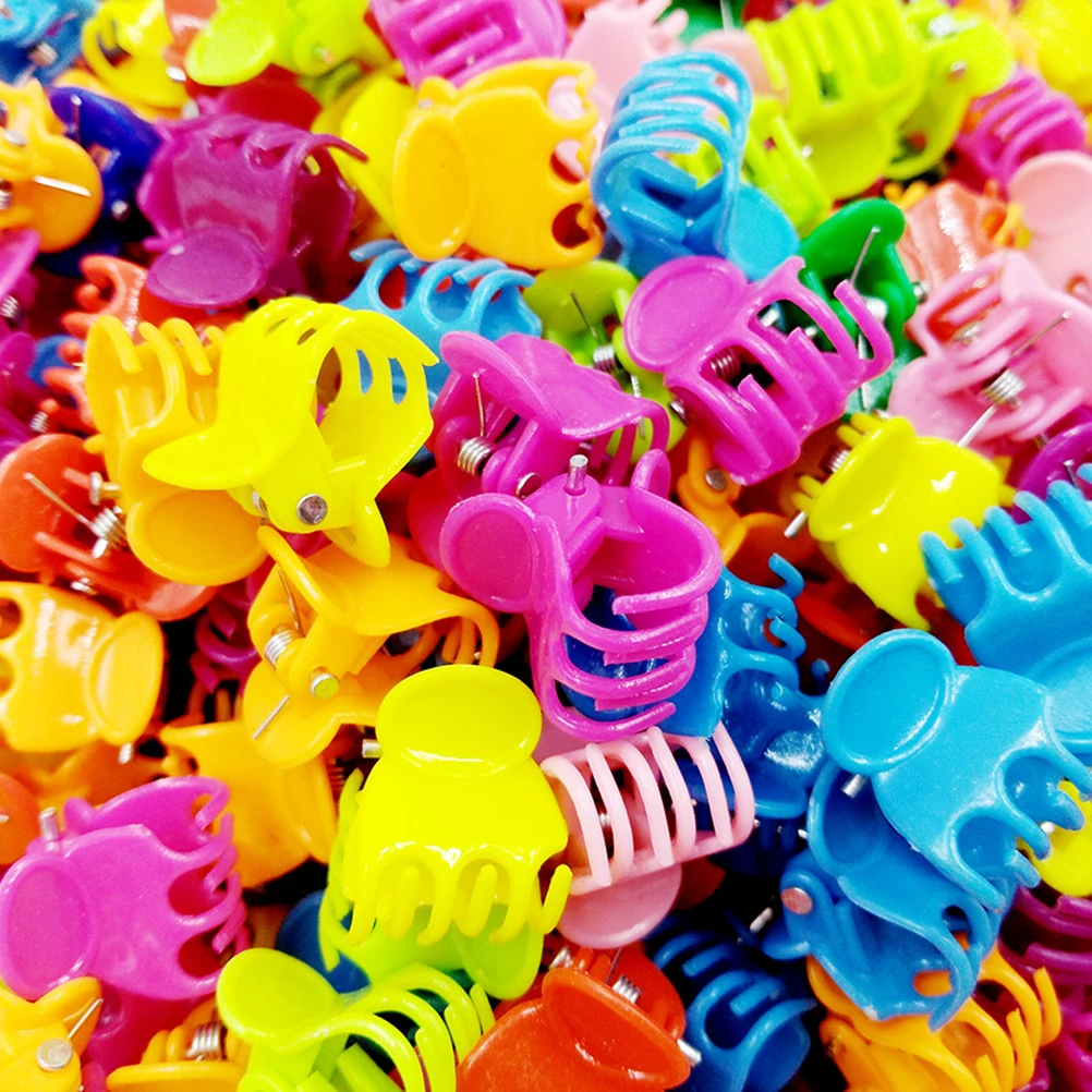 

100pcs Mini H claw Hair Clip Baby Barrettes Colorful Clips Durable Girls Bobby Pins Hair Accessories Kids Hairpins Elegant