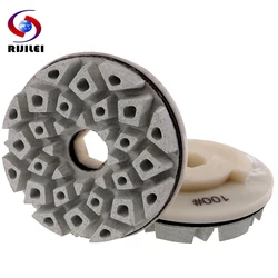 7 PCS 4 Inch Automatic Snail Lock Edge Polishing Pad 100mm Edge Grinding Wheel Granite Marble Stone Concrete Abrasive Disc