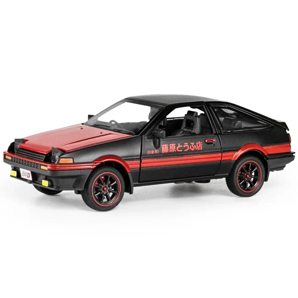 1:24 Initial D Toyota AE86 Alloy Diecast Car Model Sports Car Toys For Kids Adults Pull Back Vehicles Toy Cars A458