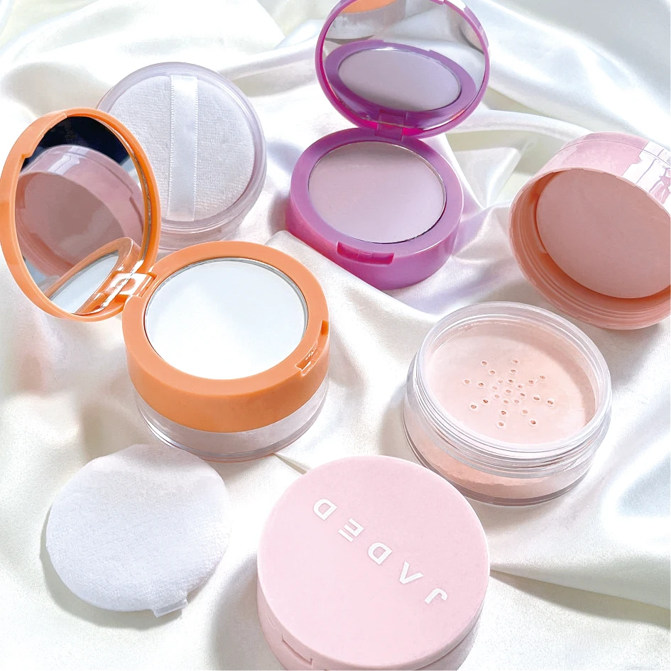 Polvo fijador de maquillaje vegano resistente al agua, sin talco, 2 en 1, maquillaje fino, polvo fijador de maquillaje prensado suelto