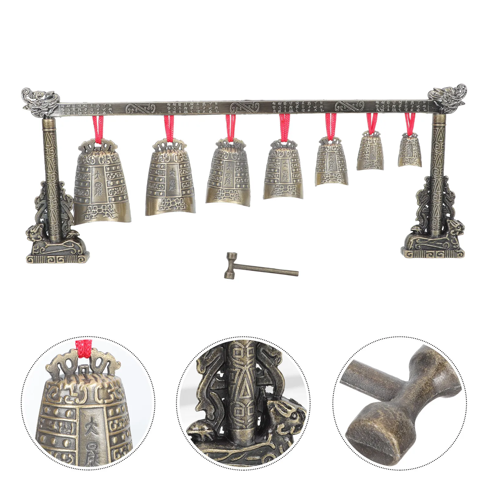 1Set Vintage Chimes Crafts Chime Percussion Instrument Clear Tone Desktop Decor Home Chimes Ornament Chinese Folk