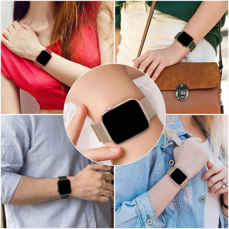 3 Pak pita logam jaring kompatibel dengan pita jam tangan Apple, tali Loop magnetik baja tahan karat untuk iWatch Ultra/2 Series, pria wanita