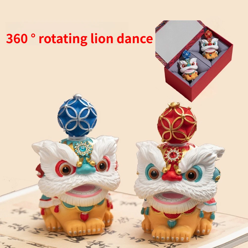 هدية إبداعية ثقافية لرقص الأسد من Guochao، هدية محظوظة للتراث الثقافي غير الملمس، هدية احتفالية للأعمال وأعياد الميلاد من الذهب الأحمر