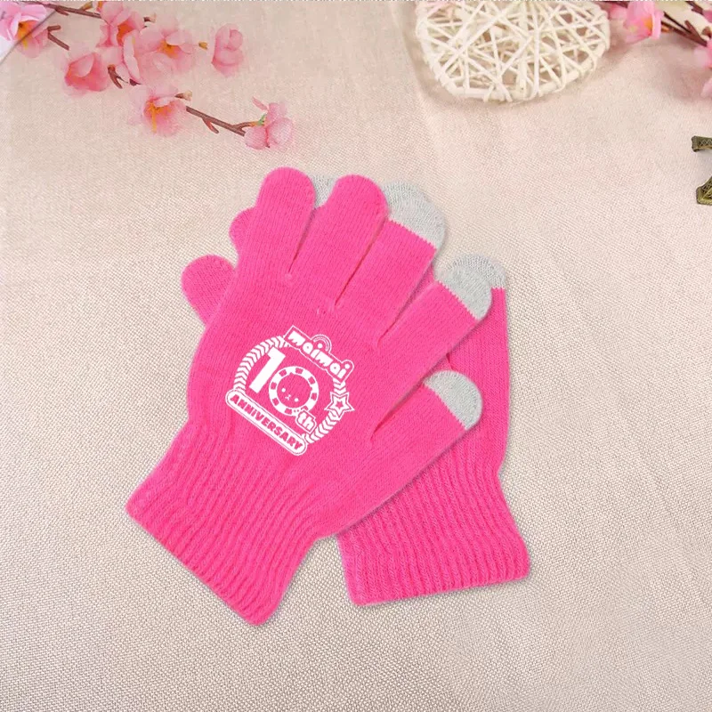 Maimai 10th Anniversary Dance Game Gloves Women's Student Rubber Print Elastic Large Size Fingerless Mittens for Sports