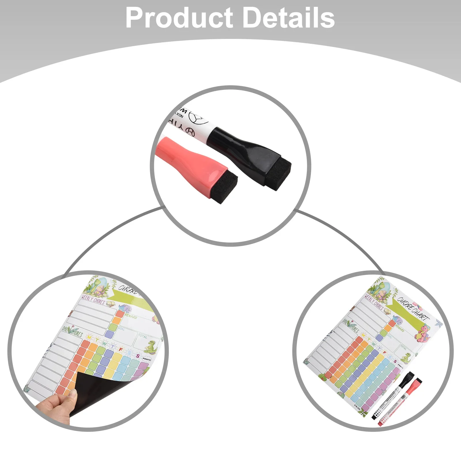 زراعة لوحة تقويمية لطيفة للمسح الجاف، عادات الأطفال، مخطط جدول مغناطيسي مرن، المهام الأسبوعية #4