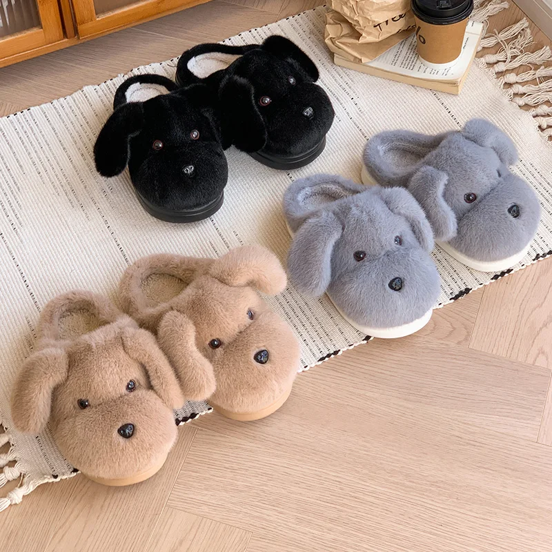 

Милые хлопковые тапочки для женщин, осенне-зимние новые предметы интерьера, плюшевые теплые хлопковые тапочки с толстой подошвой для женщин