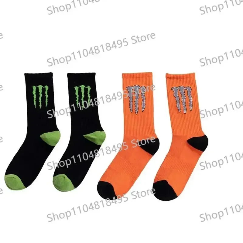 خريف وشتاء 2025 أنماط جديدة Monster Energy جوارب رياضية جديدة للرجال والنساء سوار رياضي Monster Energy