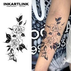 Flower temporary tattoo sticker, waterproof magic tattoo, lasts to 15 days fake tattoo, semi permanent tattoo