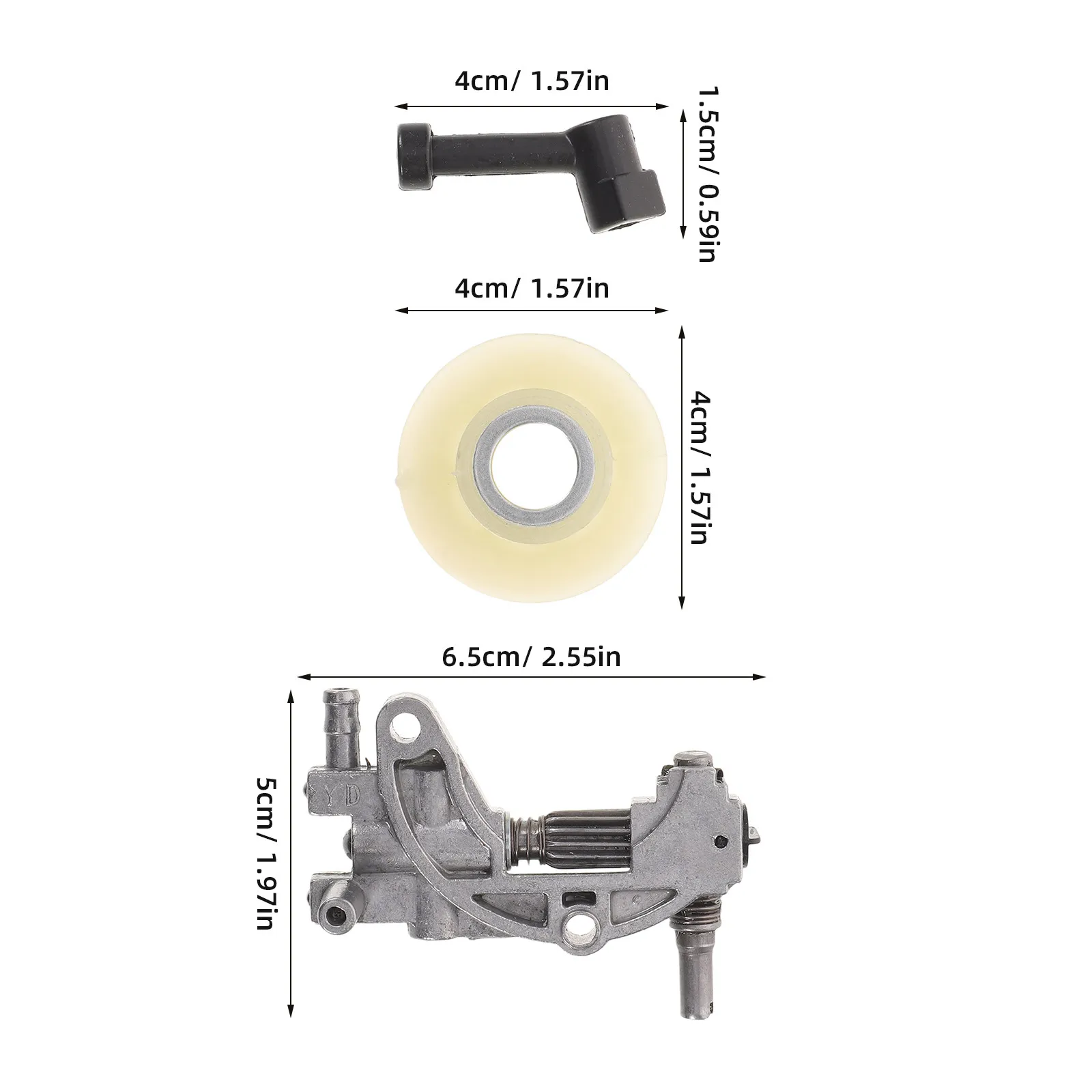 1Set Chainsaw Oil Pump Kit Universal Chainsaw Parts Robust Chain Oiler Pump Automatic Bar Oil Lubrication Logging Saw