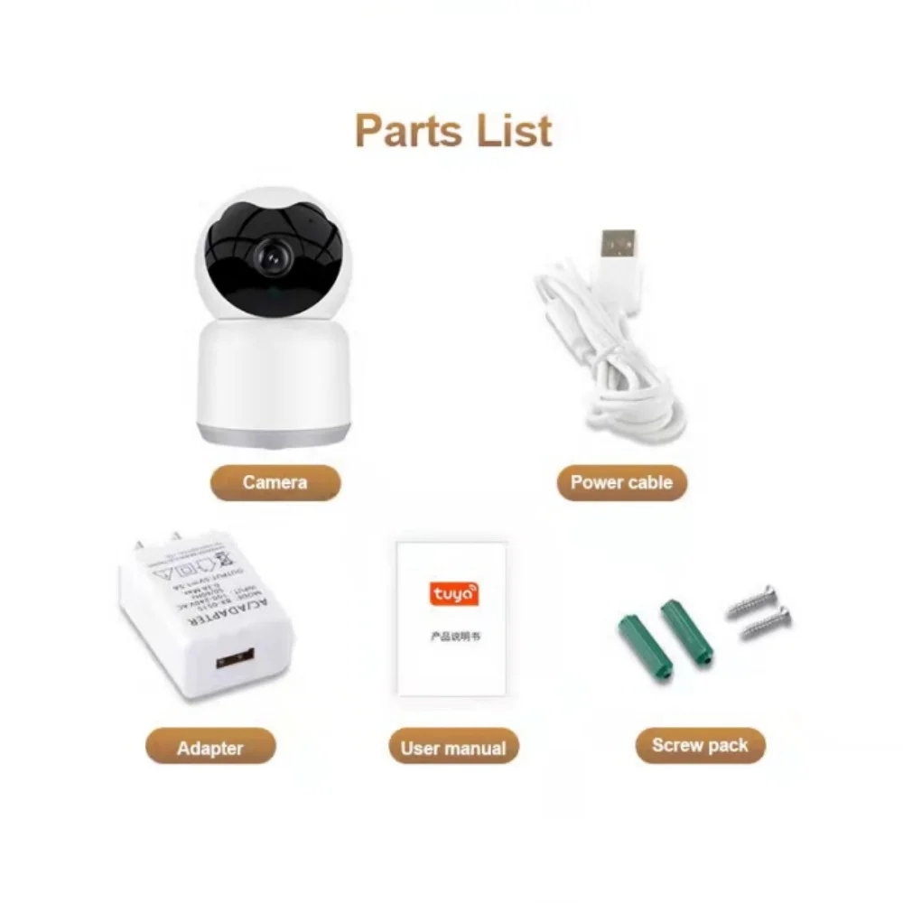 Tuya WiFi Indoor Pan/Tilt Smart Home Security Camera 2MP HD Infrared Night Vision Wireless Surveillance MINI Camera