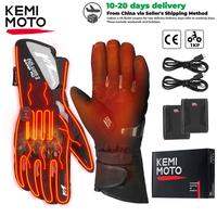 KEMIMOTO Heated Gloves Motorcycle Winter Moto Heated Gloves Warm Waterproof Rechargeable Heating Thermal Gloves For Snowmobile