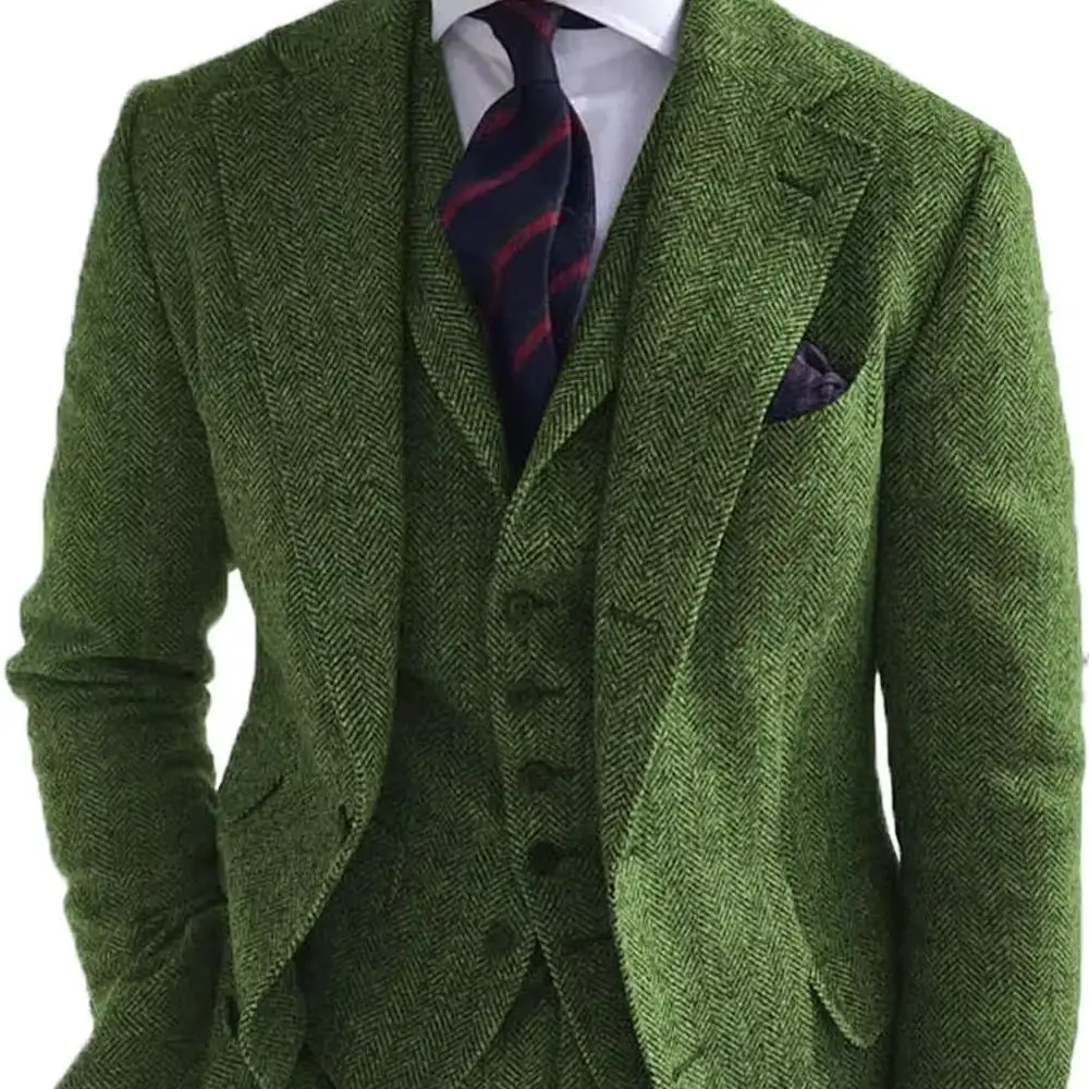 

Business dress and wedding men's suit jacket vest pants suit