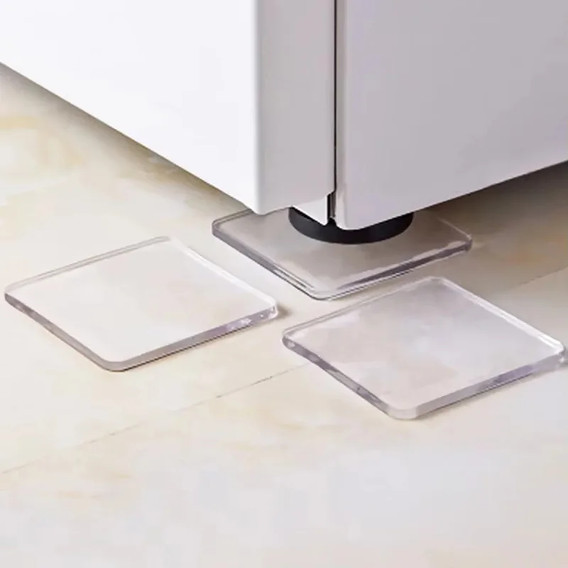 4pcs/Set Transparent Anti Vibration Shock Absorbing Pad Mat Washing Machine Self Adhesive Mute Anti-Shock Protection Porte Pad