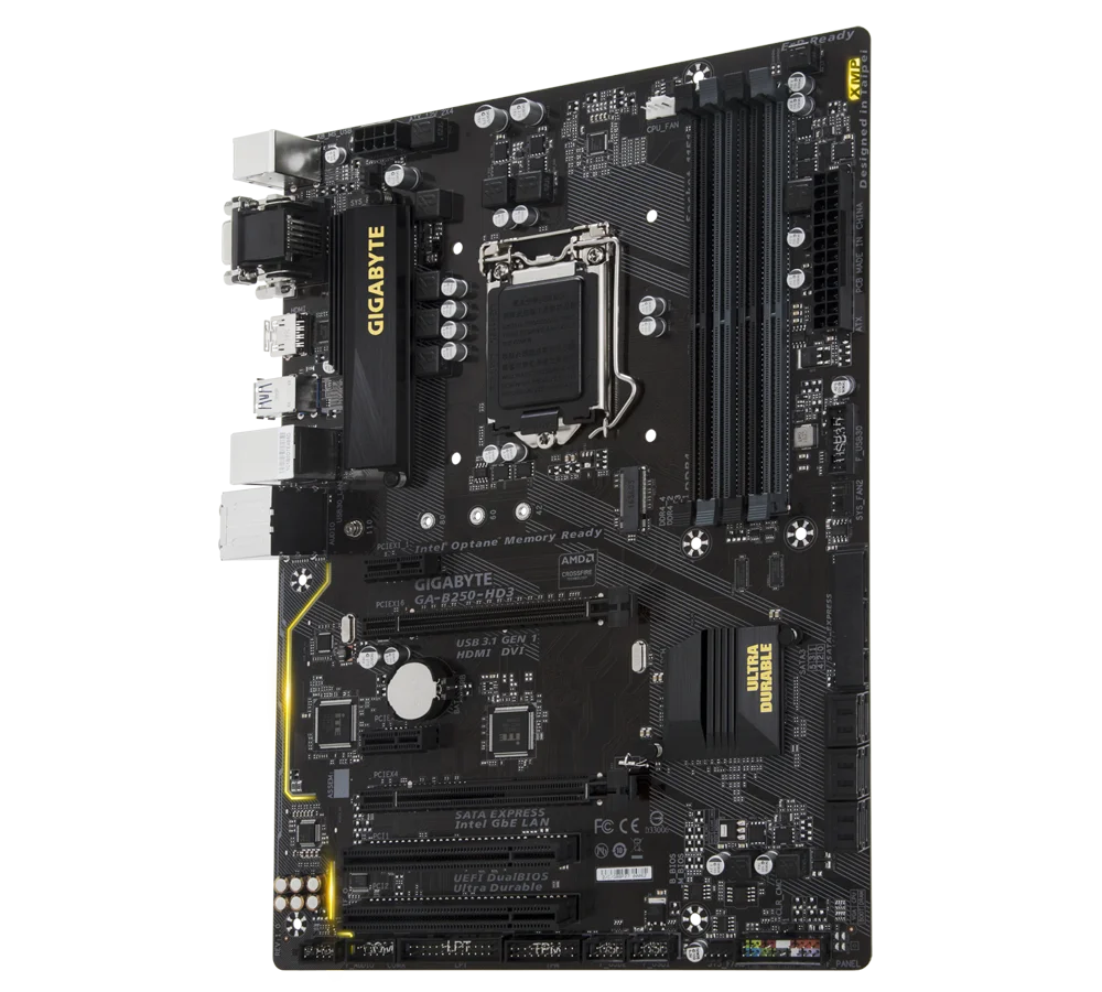 NEW Gigabyte B250 HD3 Desktop Motherboard LGA 1151 Support 6th/7th-Gen i7 i5 i3 DDR4 64GB M.2 SSD