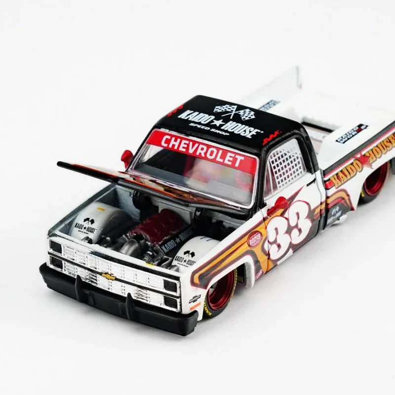 KAIDO HOUSE & MINI GT 1:64 Chevrolet Silverado Cast Alloy Car Model - A holiday gift for friends, an adult collection piece.
