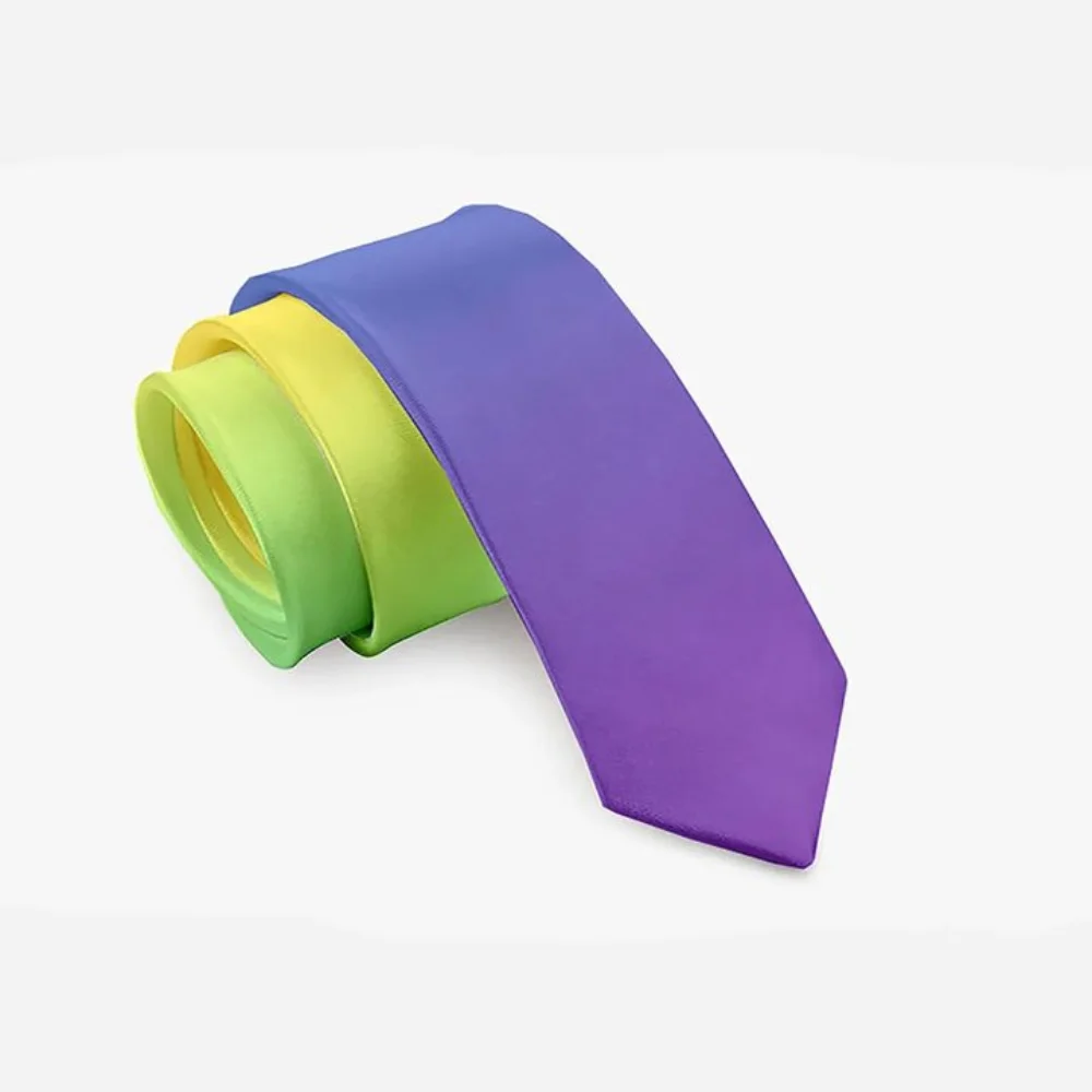Casual 8cm Rainbow Tie Narrow Adjustable Colorful Tie Hand Tied Soft Men Necktie Suit Accessories