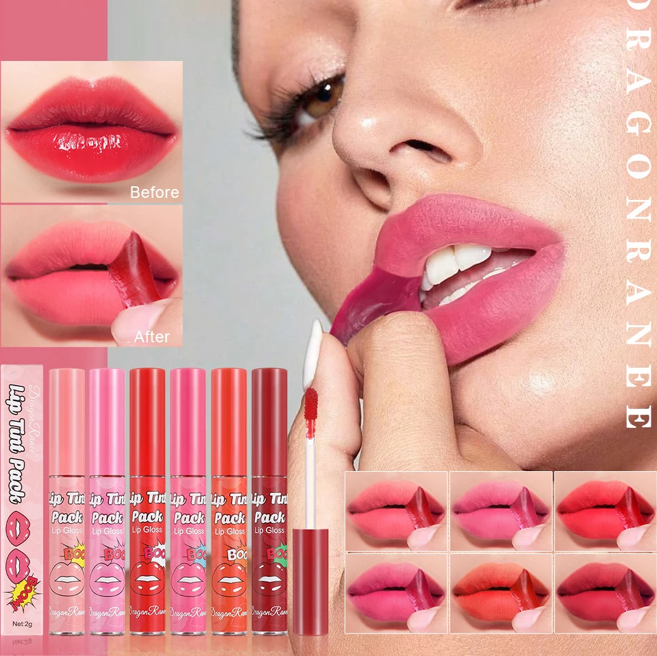 Masque à lèvres hydratant à larme, brillant à lèvres, teinture par larme, liquide, pas facile à perdre, brillant à lèvres