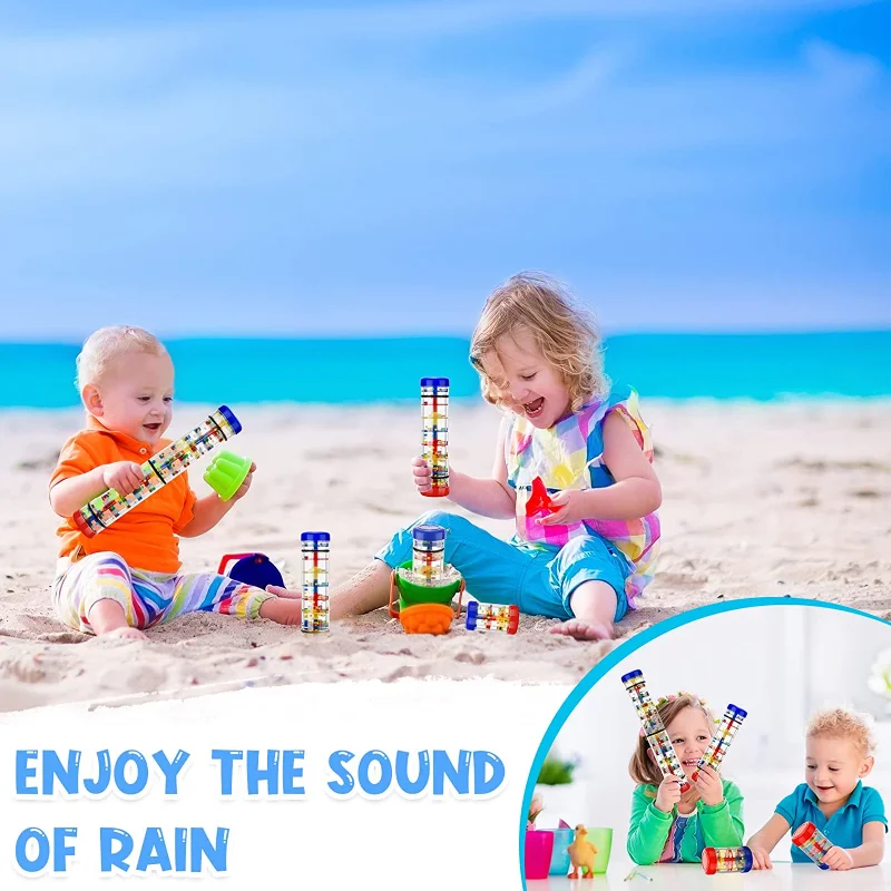 New Rainmaker Rain Stick Musical Toys For Toddler Hand Shaking Music Toy Early Education Instrument Toy Popular For Baby Kids