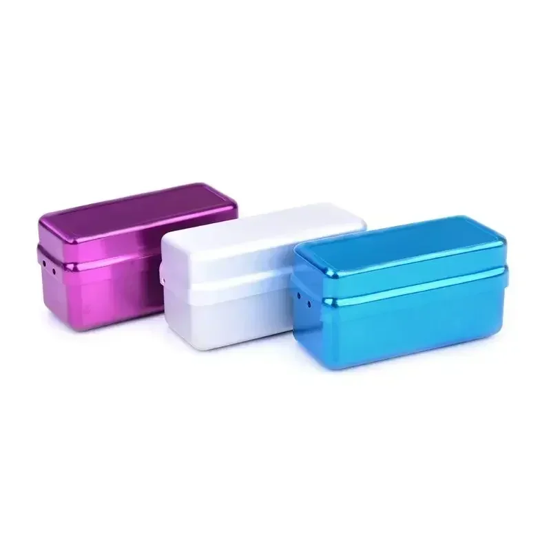 

72 Holes Dental Aluminum Disinfection Box Dental Storage Boxes Autoclave Sterilizer Case Diamond Burs Dentist Tools