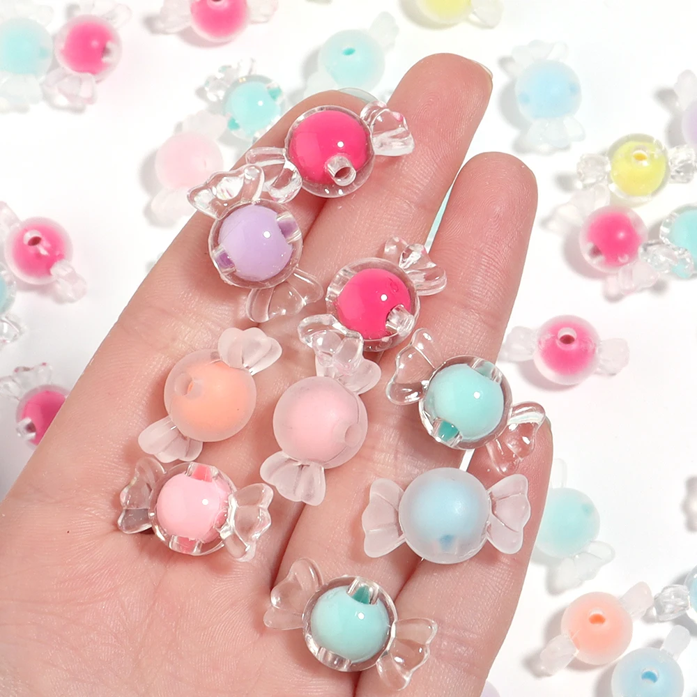 50/100 stücke Candy Form Acryl Perlen Süße Mischfarbe Lose Perlen Für Schmuck Machen DIY Armbänder Telefon Schlüssel Kette zubehör