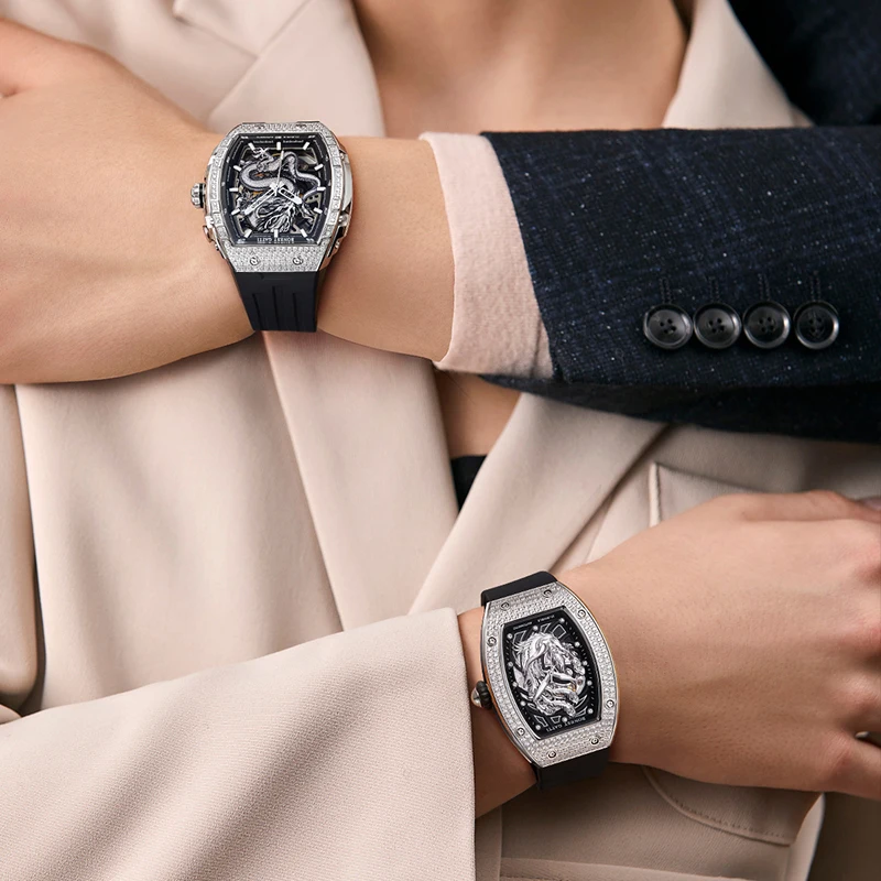 ولدت ساعات رجالية ميكانيكية للأزواج من BONEST GATTI مع زوج من الساعات الألمانية الفاخرة لهدايا عيد الحب