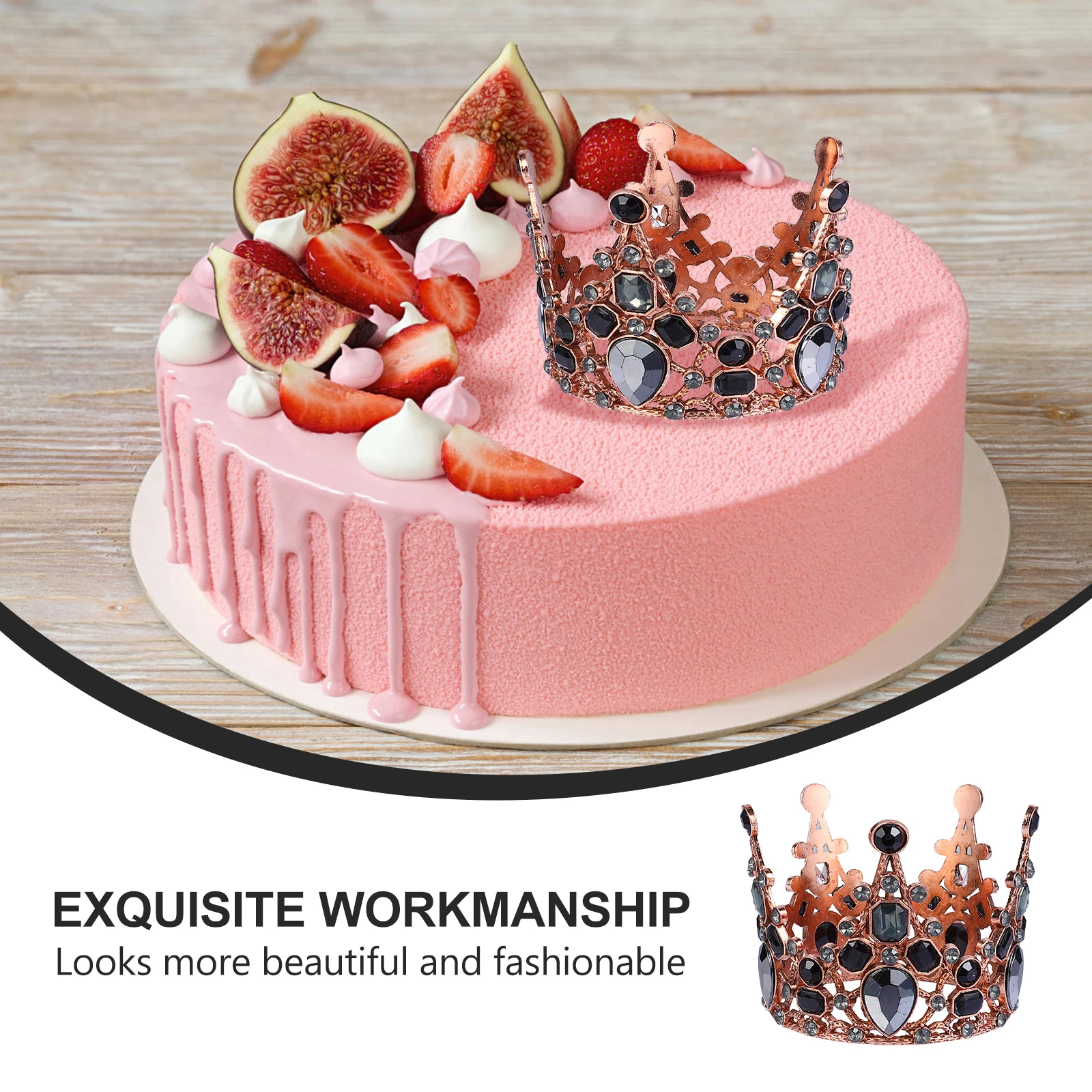 

2pcs Small Cake Party Crown Decor Topper Cake Topper Crown Shaped Decorations for Cupcake Tops Mini Party Hair Tools